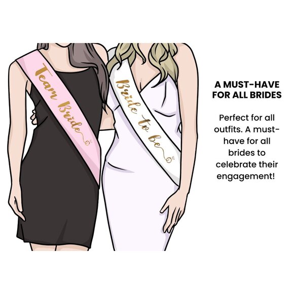 Boomba "Bride To Be" White and Gold Satin Bridal Sash NWT - Picture 8 of 8